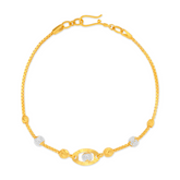 22K Gold Two Tone Orb Bracelet